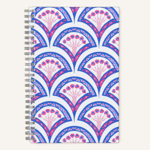 blauw damaspatroon notitieboek