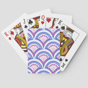 blauw damaspatroon pokerkaarten