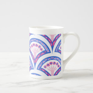 blauw damaspatroon porselein kop