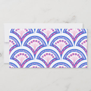 blauw damaspatroon save the date