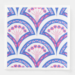 blauw damaspatroon servet