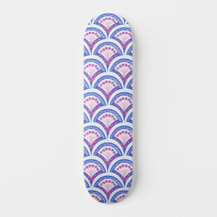 blauw damaspatroon skateboard