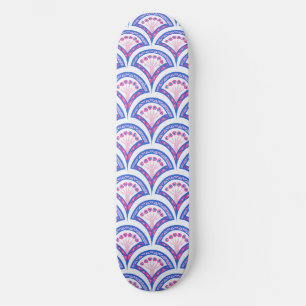 blauw damaspatroon skateboard