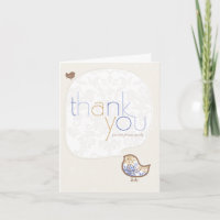 Blauw Damast Kuiken Whimsische Jongens Baby Shower