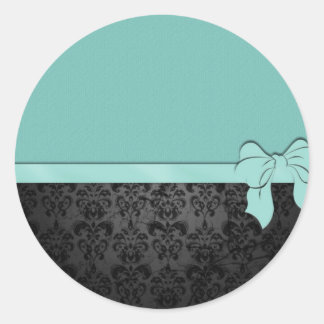 Blauw & Damast Ronde Sticker