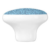 Blauw damastpatroon keramische knop (Zijkant)