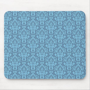 Blauw damastpatroon muismat