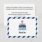 Blauw Dank je thema voor de rondreis Bedankkaart (Voorkant / Achterkant)