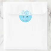 Blauw Dank u Monogram Bruiloft Favor Labels (Tas)