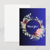 Blauw dank u wenskaarten bedankkaart (Voorkant / Achterkant)
