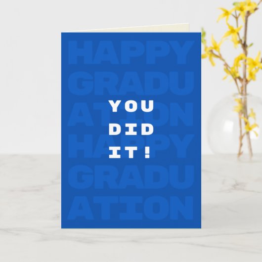 Blauw dat je hebt gedaan! Afstuderen-kaart Kaart (Gele Bloem)