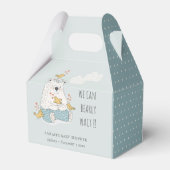 Blauw dat we kunnen wachten op Beer vogelpest Baby Bedankdoosjes (Achterkant)