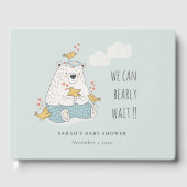 Blauw dat we kunnen wachten op Beer vogelpest Baby Gastenboek (Voorkant)