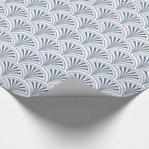 Blauw Deco ventilatorpatroon Cadeaupapier