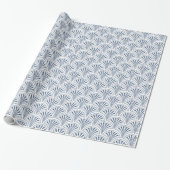 Blauw Deco ventilatorpatroon Cadeaupapier (Uitgerold)