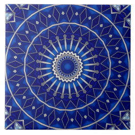 Blauw decoratief keramisch tegel tegeltje