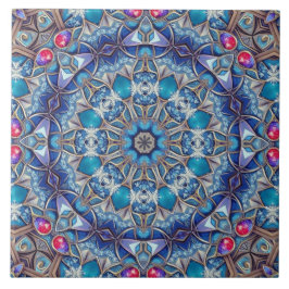 Blauw decoratief keramisch tegel tegeltje