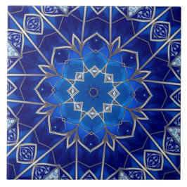 Blauw decoratief keramisch tegel tegeltje