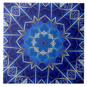 Blauw decoratief keramisch tegel tegeltje