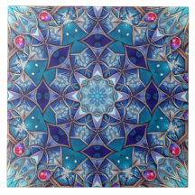 Blauw decoratief keramisch tegel