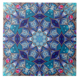 Blauw decoratief keramisch tegel tegeltje