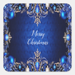 Blauw decoratief Kerst sticker