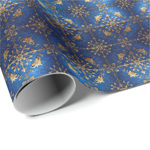 Blauw decoratief kerstverpakkings papier