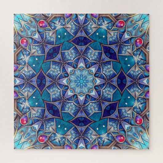 Blauw decoratief legpuzzel (Verticaal)