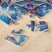 Blauw decoratief legpuzzel (Zijkant)