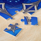 Blauw decoratief legpuzzel (Zijkant)