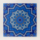 Blauw decoratief legpuzzel (Horizontaal)