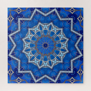 Blauw decoratief legpuzzel