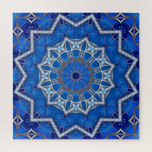 Blauw decoratief legpuzzel (Verticaal)