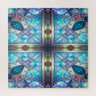 Blauw decoratief legpuzzel