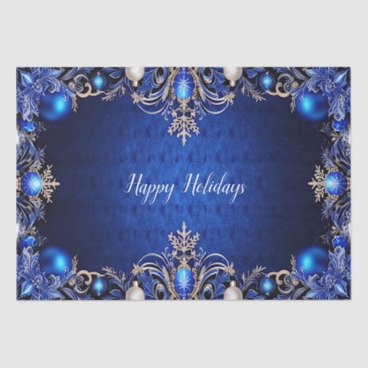 Blauw decoratief vakantieweefsel papier (Voorkant)