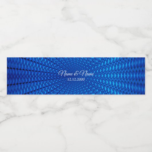 Blauw decoratief waterflesetiket waterfles etiket (Enkel label)