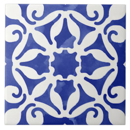 Blauw decoratieve mediterrane stijl tegeltje