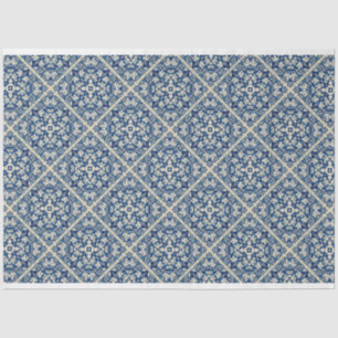 Blauw Delfts tegel patroon decoupage tissue papier