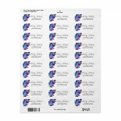 Blauw Dendrobium Orchidee Bruiloft Retouradres Etiket (Full Sheet)