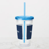 Blauw Denim Aangepaste Tekst Acryl Tumbler Acryl Drinkbeker (Rechts)