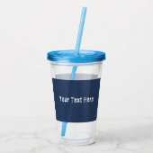 Blauw Denim Aangepaste Tekst Acryl Tumbler Acryl Drinkbeker (Achterkant)