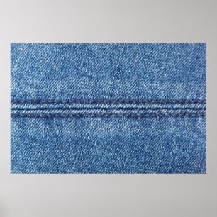 Blauw denim achtergrond close-up (macro) poster