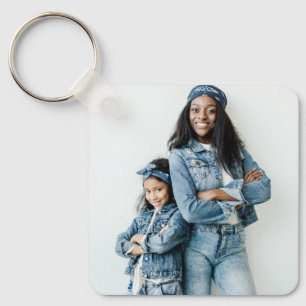 Blauw Denim Beste Moeder Ooit Foto Sleutelhanger