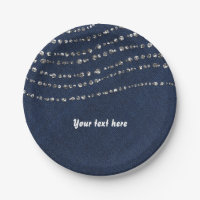 Blauw Denim & Diamanten Glinsterende Bling Verjaar