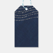 Blauw Denim & Diamonds Sparkle Bling Party Cadeaulabel (Achterkant)