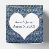 Blauw Denim Favor Doos Met Hart Bedankdoosjes (Bovenkant)