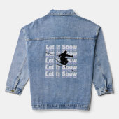 Blauw Denim Jean Jacket Laat Het Sneeuwskiër (Achterkant)