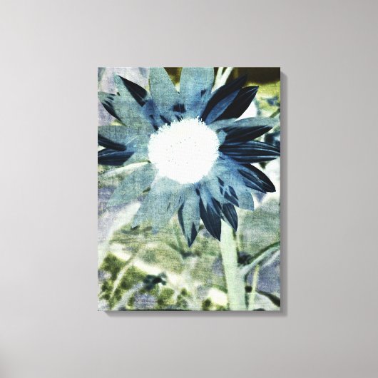 Blauw Denim Zonnebloem Canvas Afdruk (Voorkant)