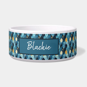 Blauw Diamant Hondenvoerbak met Naam op Maat Voerbakje