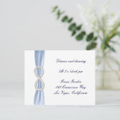 Blauw Diamant Oneindigheid Trouwontvangstkaart Kaart (Staand voorkant)
